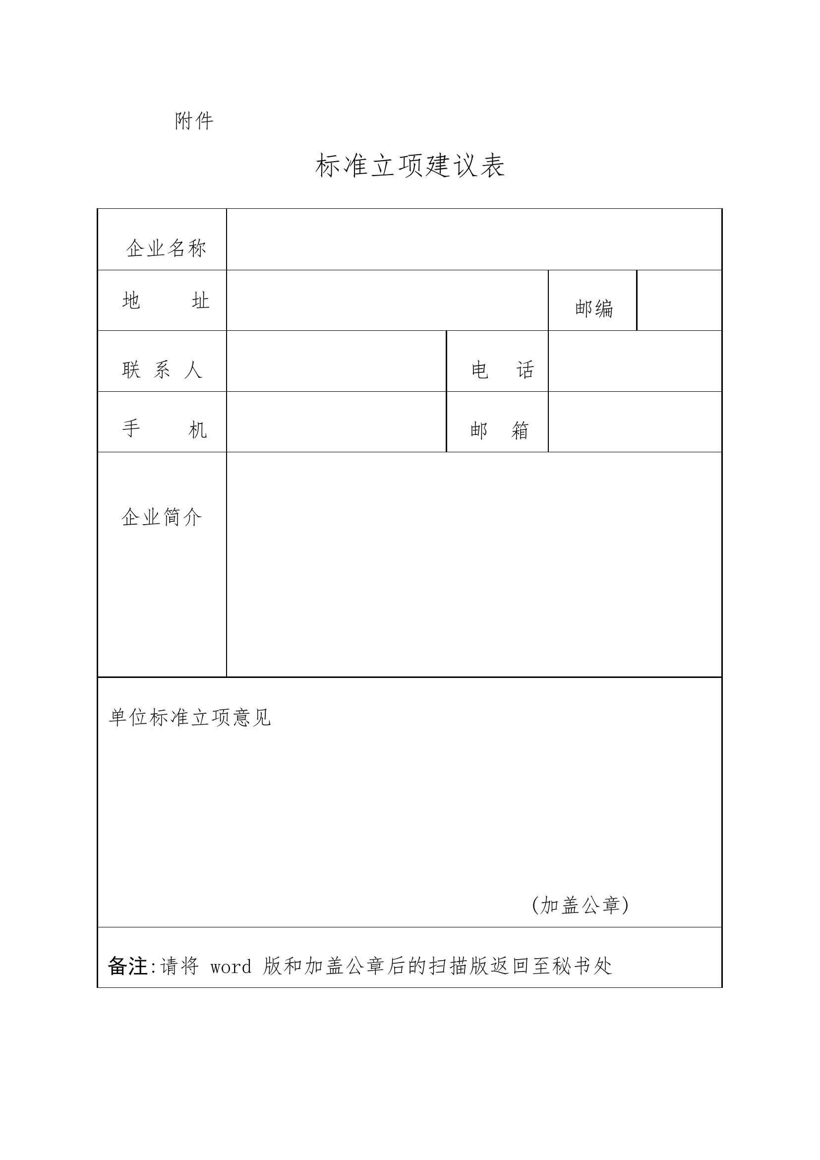附件-标准立项建议表